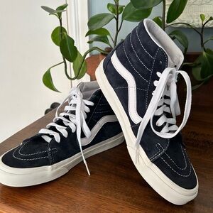Vans SK8-Hi Skate Shoes Iconic High-top Genuine Suede/Leather Deep Navy, Women’s